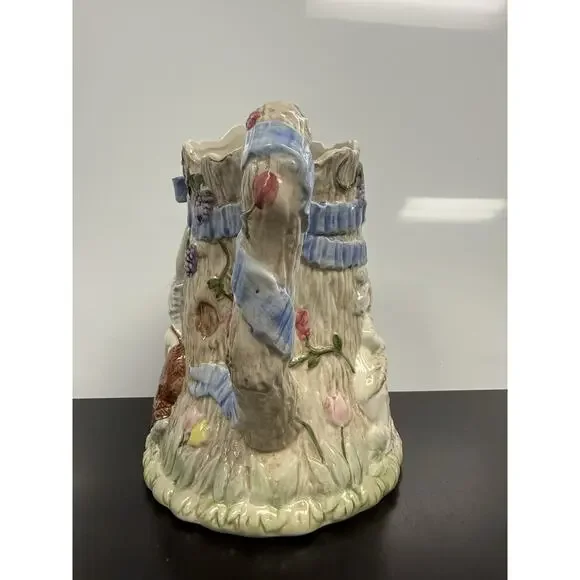 vintage Fitz and Floyd "Bunny Hollow" Tree Trunk Pitcher 1989 1.5 Qt - Picture 4 of 6